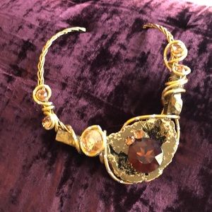 Necklace Gold color with imitation citrine